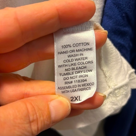 SPORTIGE 🎸 WHITE & BLUE 100% COTTON NASHVILLE OPRY BASEBALL TSHIRT Women XXL 2X - Picture 4 of 6